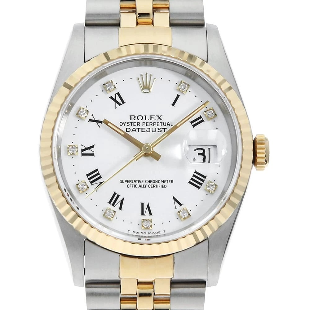 ROLEX DATEJUST 10P DIAMOND WHITE CENTER WRIST WATCH (1 of 3)