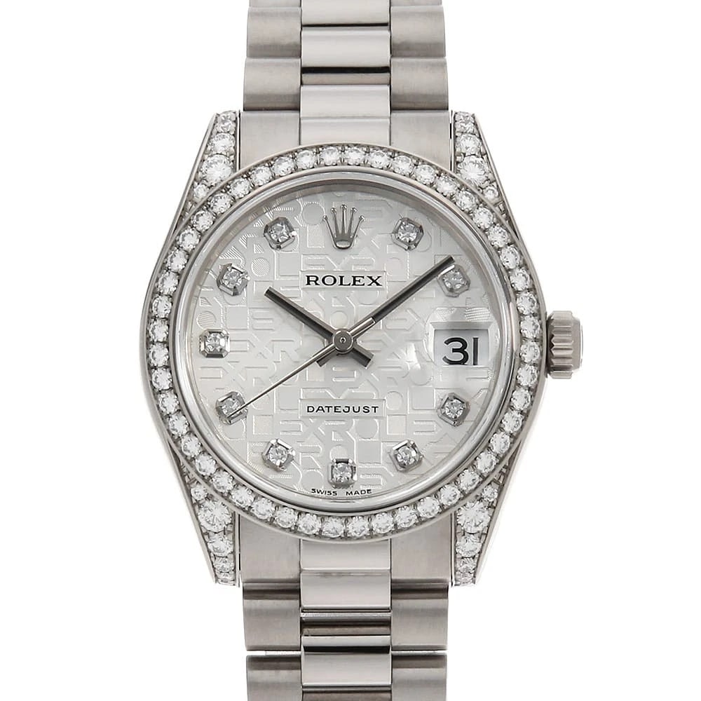ROLEX DATEJUST LUG DIAMOND BEZEL DIAMOND 10P WRIST WATCH (1 of 5)