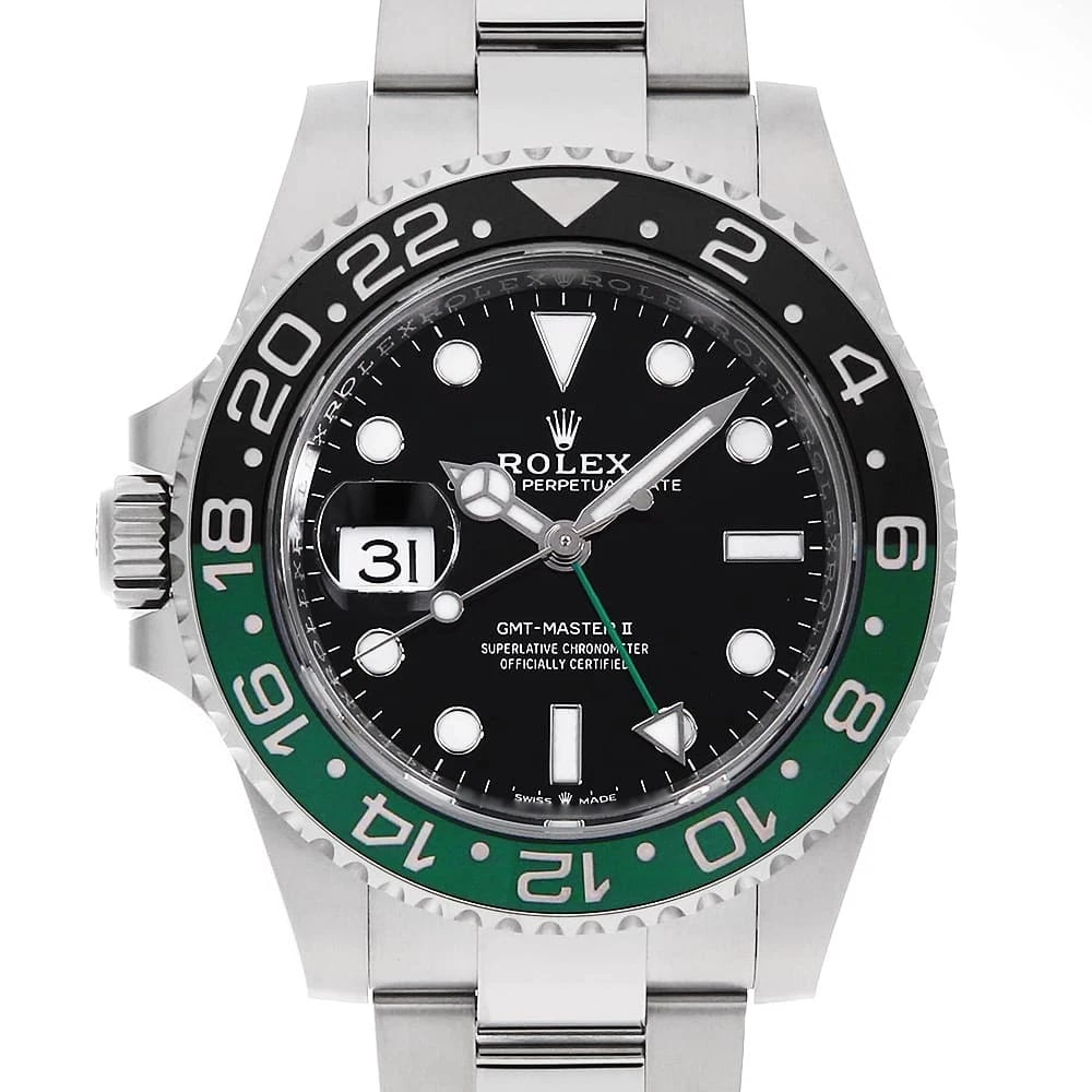 ROLEX GMT MASTER II BLACK 3 ROW OYSTER BRACELET WRIST WATCH (1 of 5)