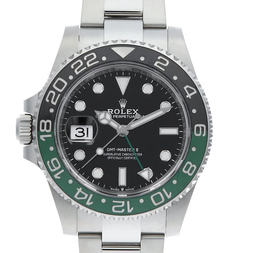 ROLEX GMT MASTER II BLACK 3 ROW OYSTER BRACELET WRIST WATCH (1 of 5)