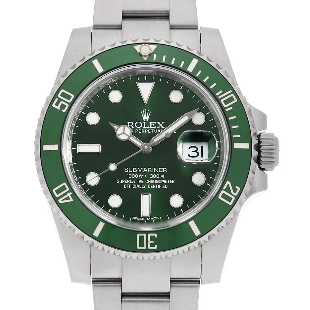 ROLEX SUBMARINER DATE GREEN WRIST WATCH (1 of 6)