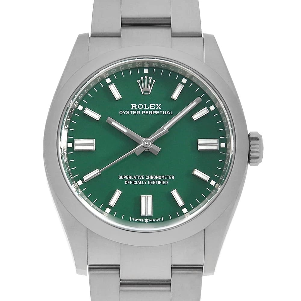 ROLEX OYSTER PERPETUAL 36 GREEN SECOND HAND WRIST WATCH (1 of 6)