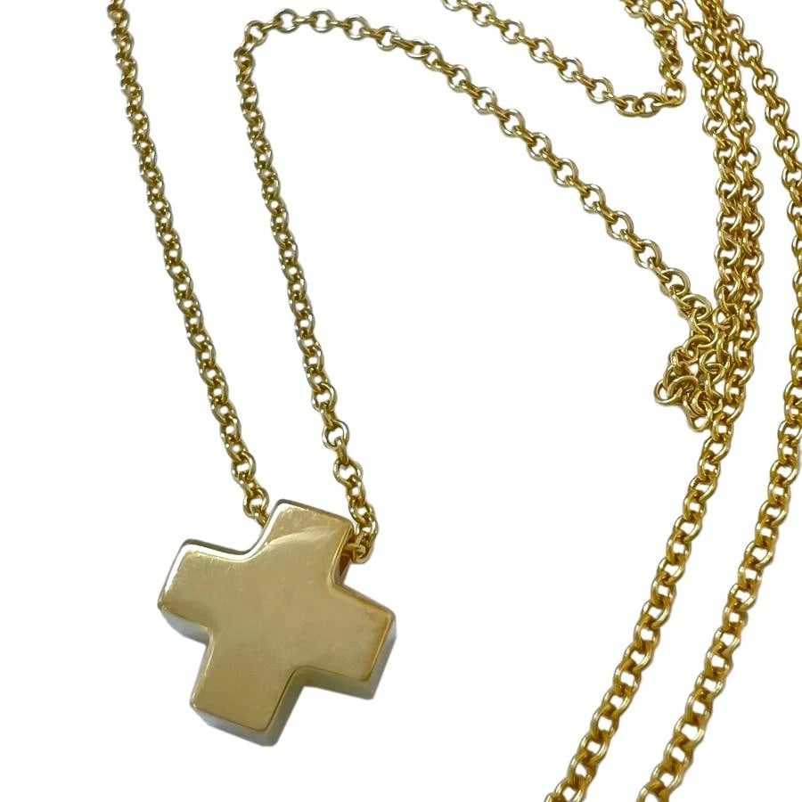 TIFFANY & CO. ROMAN CROSS K18 YELLOW GOLD NECKLACE: Tiffany & Co. Roman Cross K18 Yellow Gold Necklace Brand: Tiffany & Co. Type/Style: Necklace Material: Metal Purity K18, Metal Yellow Gold, Color: Yellow Gold Size: Total length (approx.) 40cmTop: