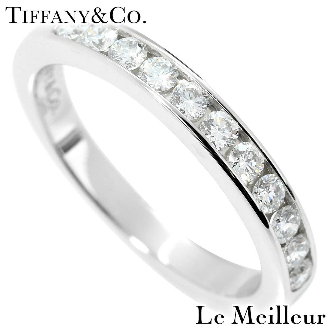 TIFFANY & CO. CHANNEL SETTING DIAMONDS PT950 RING: Tiffany & Co. Channel Setting Diamonds Pt950 Ring Brand: Tiffany & Co. Type/Style: Ring Material: Metal Purity Pt950, Metal Platinum, Color: Size: Accessories: None Accessories Notice: Whe