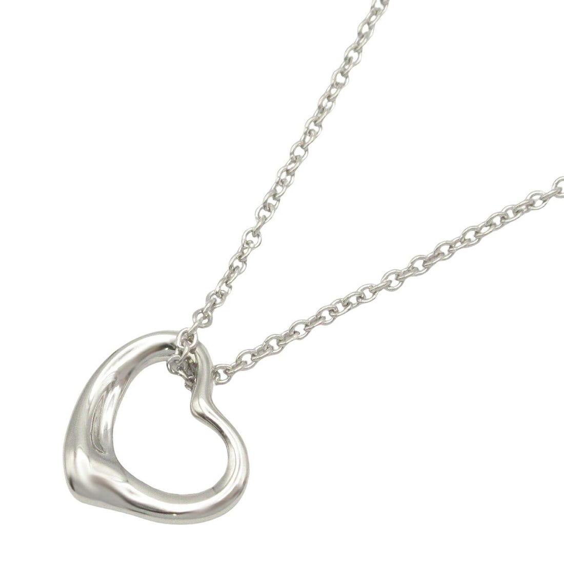 TIFFANY&CO. OPEN HEART NECKLACE PT950 PLATINUM K18PG PINK GOLD: Tiffany&Co. Open Heart Necklace Pt950 Platinum K18PG Pink Gold Brand: TIFFANY & Co. Type/Style: Necklace Material: Metal Purity Pt950, K18, Metal Pt950 Platinum K18PG Pink Gold, Color: Silver 