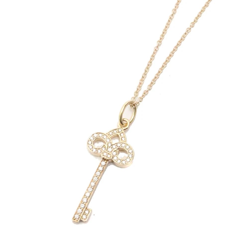 TIFFANY & CO. FLEUR DE RISKY NECKLACE: Tiffany & Co. Fleur de Risky Necklace Brand: Tiffany & Co. Type/Style: Necklace Material: Metal Purity Au750, Metal K18 Gold (K18PG), Main Stone/Creation Natural Color: PG) Size: Approx.