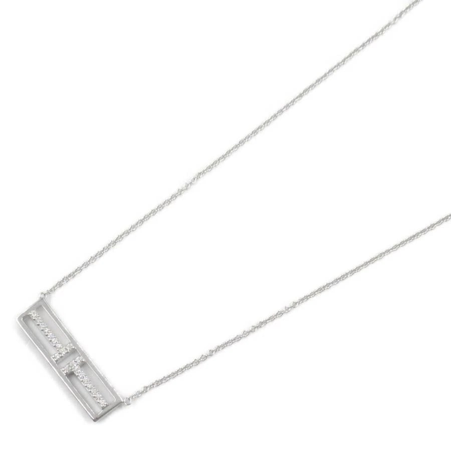 TIFFANY & CO. T TWO BAR DIAMOND K18WG NECKLACE: Tiffany & Co. T Two Bar Diamond K18WG Necklace Brand: Tiffany & Co. Type/Style: Necklace Material: Metal Purity K18, Metal White Gold, Main Stone/Creation Natural Color: White Gold Size: Neck circ