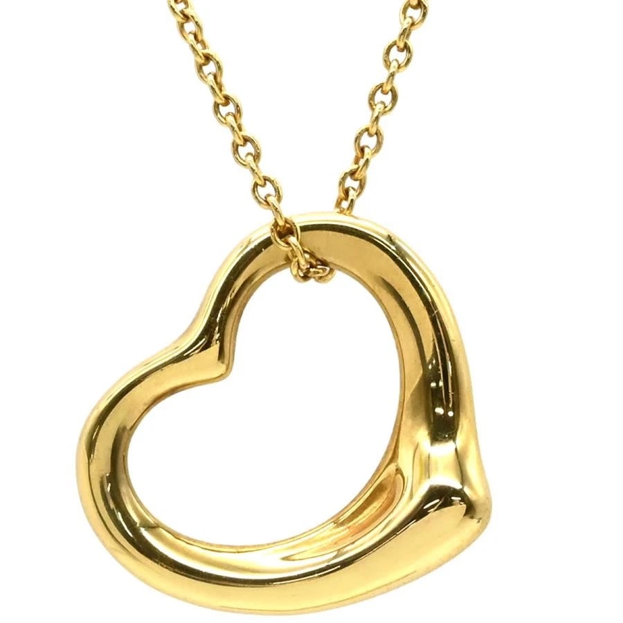 TIFFANY & CO. PERETTI OPEN HEART K18YG NECKLACE: Tiffany & Co. Peretti Open Heart K18YG Necklace Brand: Tiffany & Co. Type/Style: Necklace Material: Metal Purity K18, Metal Yellow Gold, Main Stone/Creation Natural Color: Yellow Gold Size: