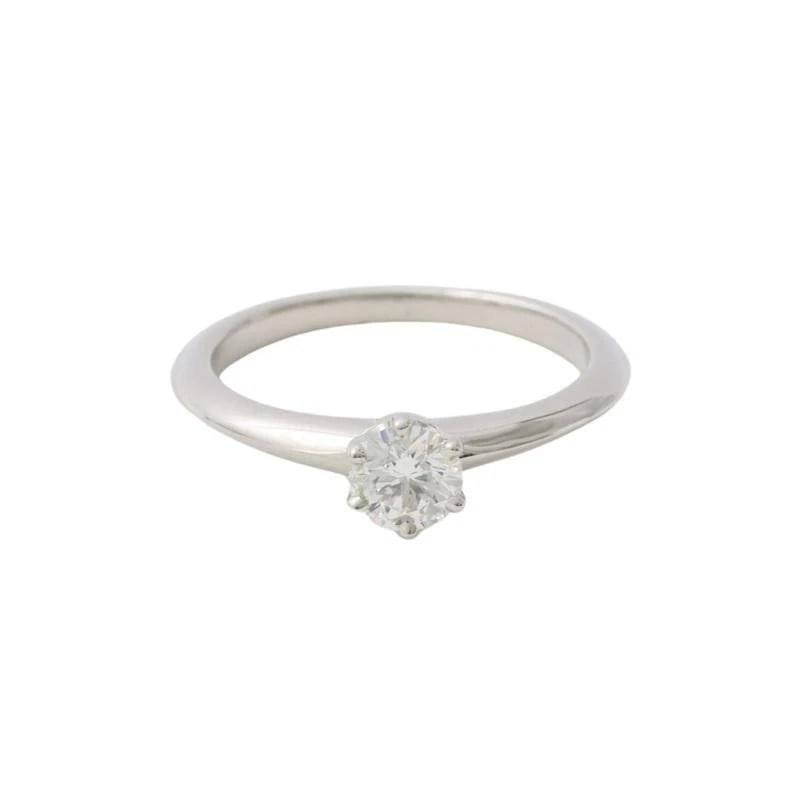 TIFFANY & CO. SOLITAIRE PLATINUM DIAMOND RING (1 of 2)