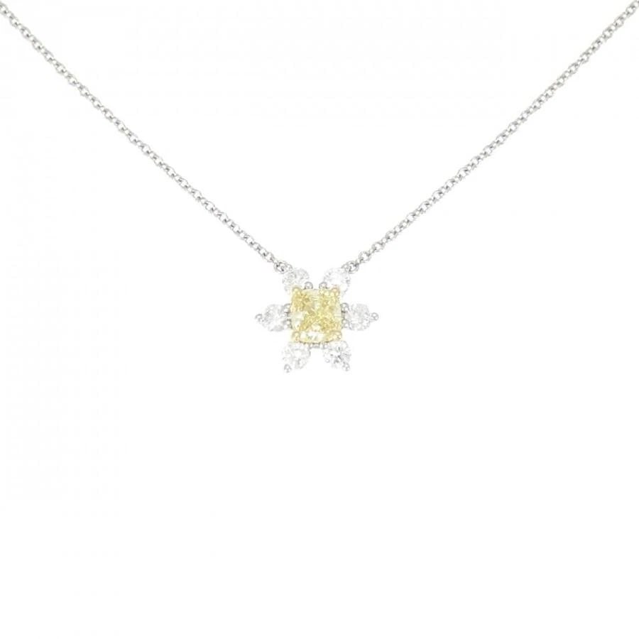 TIFFANY & CO. BUTTERCUP DIAMOND PT950 K18YG NECKLACE (1 of 5)