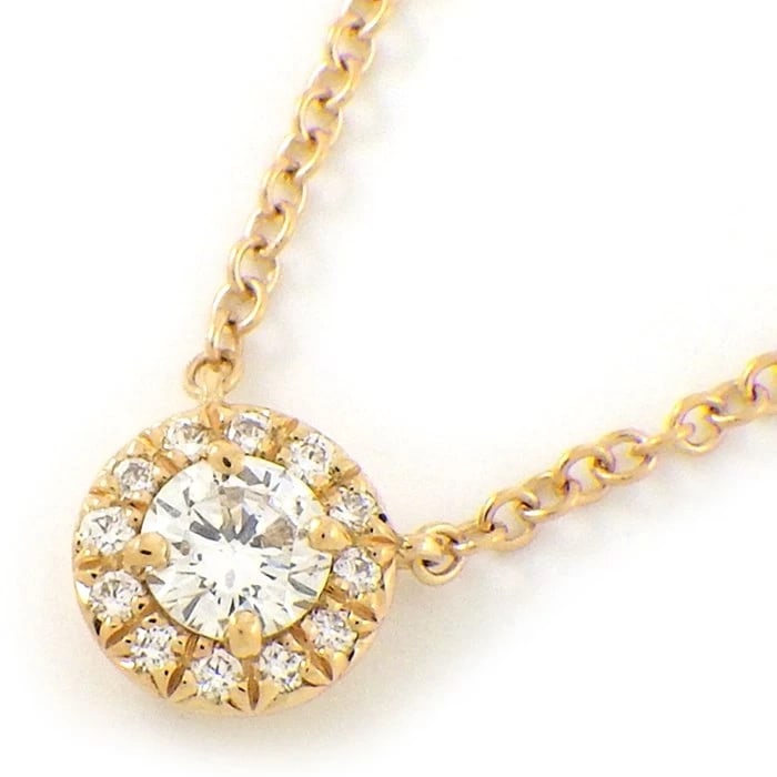 TIFFANY & CO. SOLESTE PAVÉ DIAMOND NECKLACE K18PG: Tiffany & Co. Soleste Pavé Diamond Necklace K18PG Brand: Tiffany & Co. Type/Style: Necklace Material: Metal Purity Au750, Metal K18 Pink Gold, Main Stone/Creation Natural Color: Pink Gold Size: C