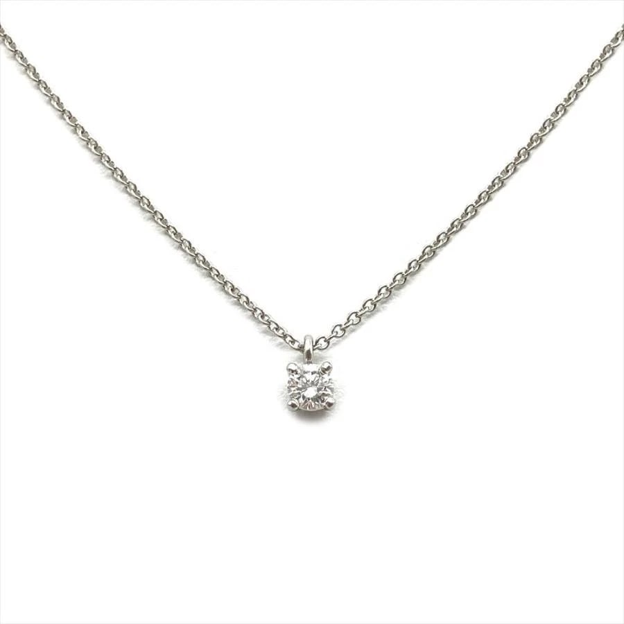 TIFFANY & CO. SOLITAIRE DIAMOND PT950 NECKLACE: Tiffany & Co. Solitaire Diamond Pt950 Necklace Brand: Tiffany & Co. Type/Style: Necklace Material: Metal Purity Pt950, Metal Platinum, Main Stone/Creation Natural Color: Platinum Size: Chain lengt