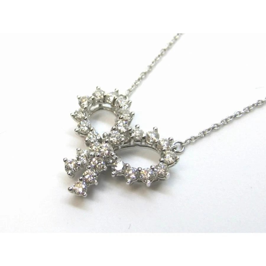 TIFFANY & CO. RIBBON DIAMOND PT950 NECKLACE: Tiffany & Co. Ribbon Diamond PT950 Necklace Brand: Tiffany & Co. Type/Style: Necklace Material: Metal Purity PT950, Metal Platinum, Main Stone/Creation Natural Color: Platinum Size: Top width appr