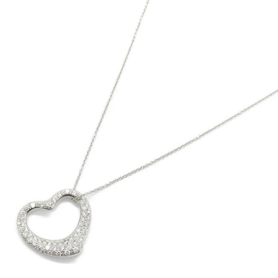 TIFFANY & CO. OPEN HEART DIAMOND PT950 NECKLACE: Tiffany & Co. Open Heart Diamond Pt950 Necklace Brand: Tiffany & Co. Type/Style: Necklace Material: Metal Purity Pt950, Metal Platinum, Main Stone/Creation Natural Color: Platinum Size: Neck circu