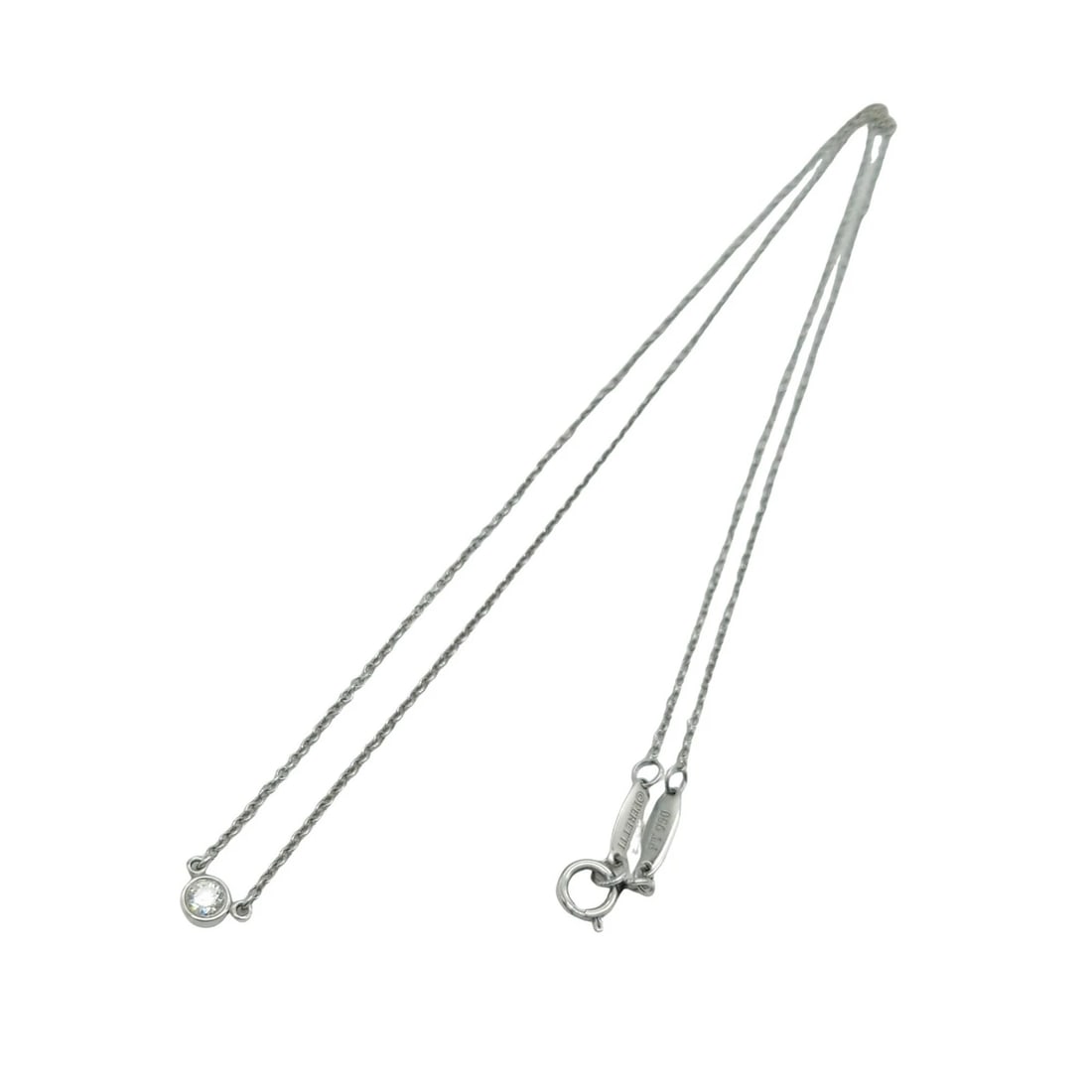 TIFFANY & CO. NECKLACE PENDANT DIAMOND PLATINUM (1 of 8)