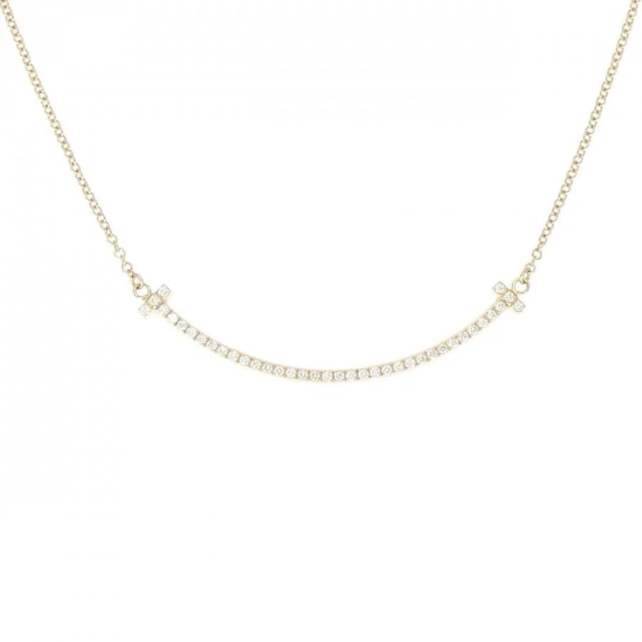 TIFFANY & CO. T SMILE MINI DIAMOND K18PG NECKLACE (1 of 5)