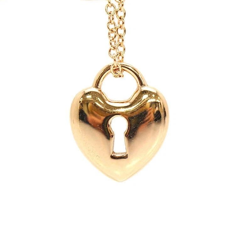 TIFFANY & CO. HEART LOCK K18 PINK GOLD NECKLACE (1 of 7)