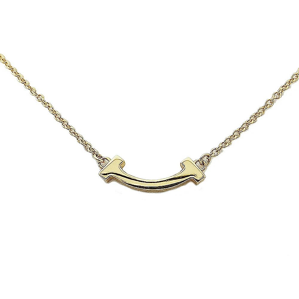 TIFFANY T SMILE MINI NECKLACE PENDANT K18PG (1 of 6)