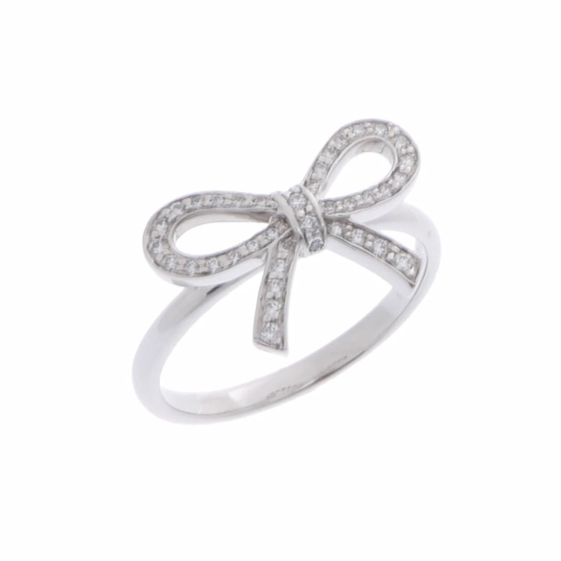 TIFFANY & CO. RIBBON PT950 DIAMONDS RING (1 of 4)