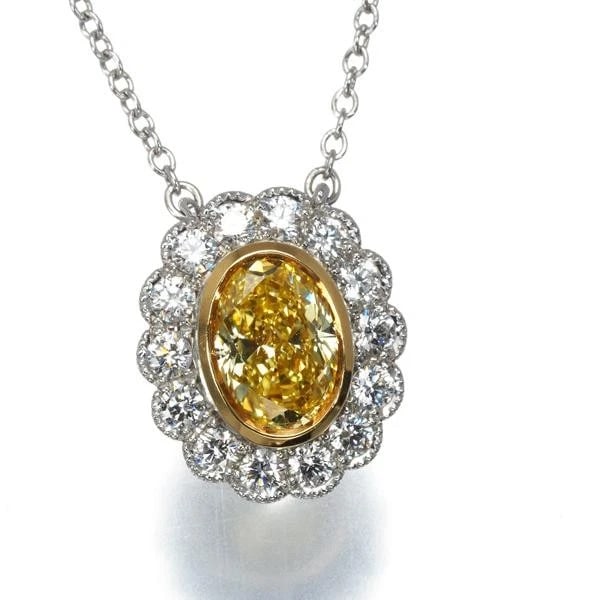 TIFFANY & CO. ENCHANT DIAMOND K18YG PT950 NECKLACE (1 of 4)