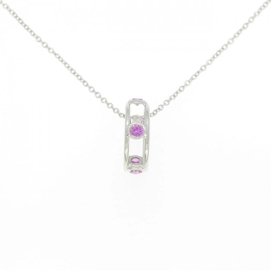 TIFFANY & CO. DOUBLE WIRE SAPPHIRE K18WG NECKLACE (1 of 5)