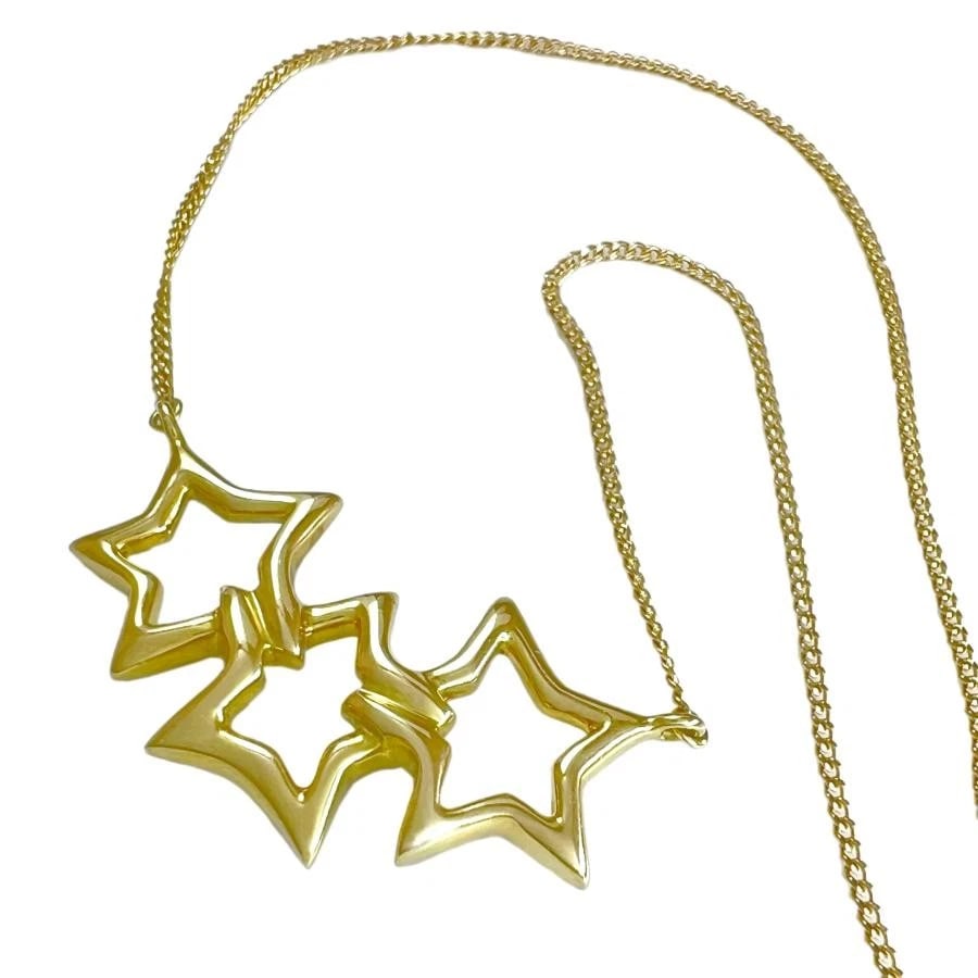 TIFFANY & CO. TRIPLE STAR K18 YELLOW GOLD NECKLACE: Tiffany & Co. Triple Star K18 Yellow Gold Necklace Brand: Tiffany & Co. Type/Style: Necklace Material: Metal Purity K18, Metal Yellow Gold, Color: Yellow Gold Size: Total length (approx.) 45cm Ac
