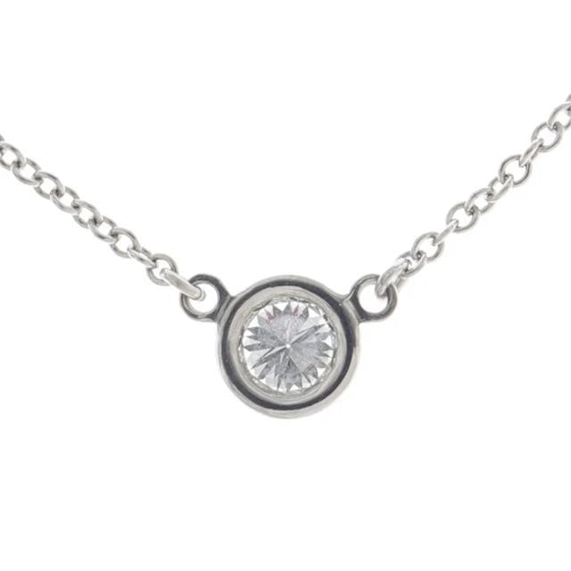 TIFFANY & CO. PT950 DIAMOND NECKLAC: Tiffany & Co. Pt950 Diamond Necklac Brand: Tiffany & Co. Type/Style: Necklace Material: Metal Purity Pt950, Metal Platinum, Main Stone/Creation Natural Color: Platinum Size: Approx. 0.49cm diamete