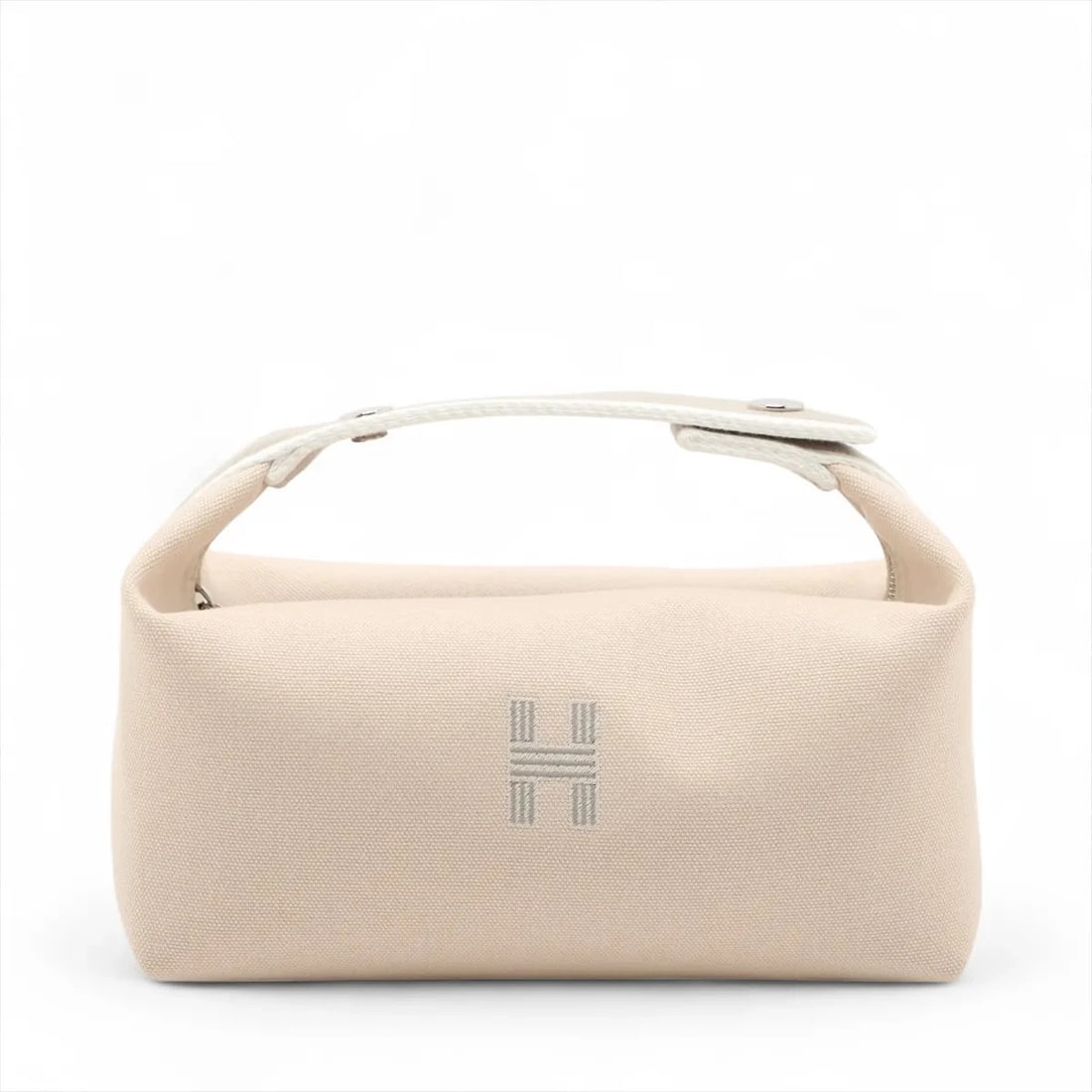 Hermes BRID A BLACK PM CANVAS BEIGE SILVER (1 of 6)