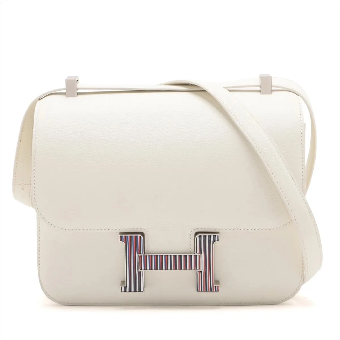 Hermes CONSTANCE OPTICAL EVERCOLOR WHITE SILVER: Hermes Constance Optical Evercolor White Silver Brand: Hermes Type: Shoulder bag Material: Evercolor Color: White Size: Height:7.1inch Length:8.9inch Depth:3.0inch Shoulder height:17.9inch 