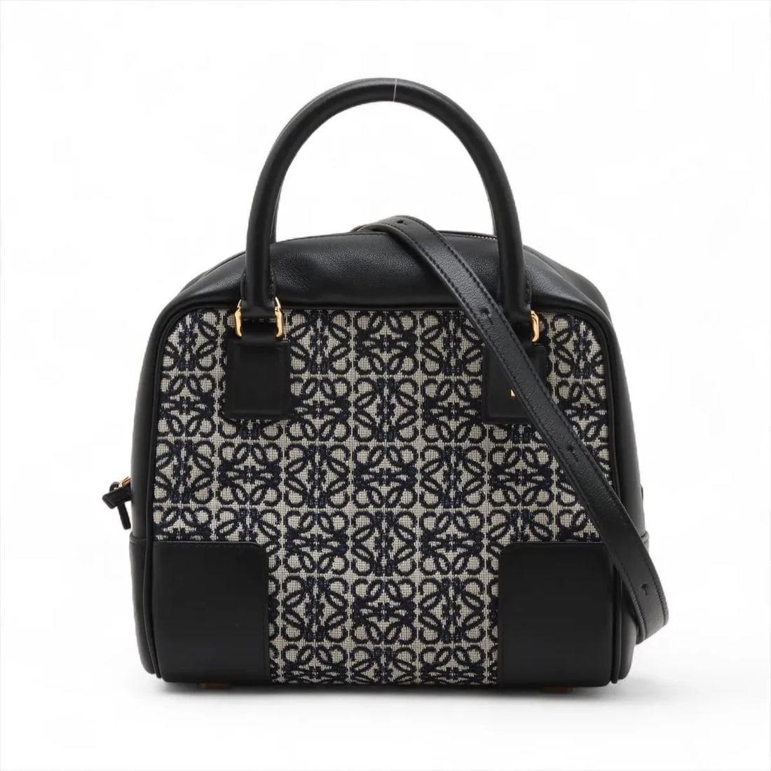 LOEWE REPEAT ANAGRAM AMAZONA 19 CANVAS X LEATHER 2 WAY HANDBAG (1 of 8)