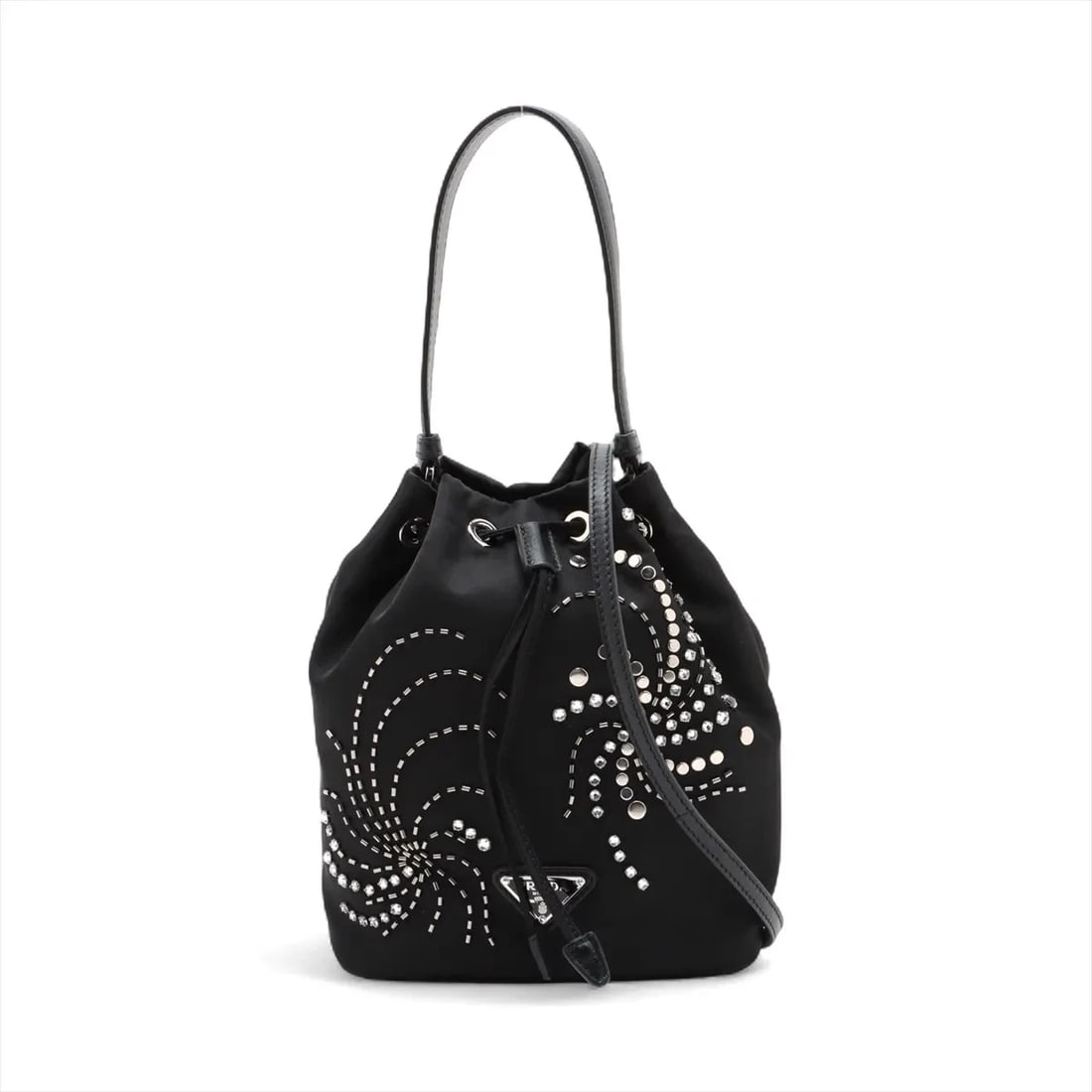 PRADA TESSUTO NYLON X RHINESTONE 2 WAY HANDBAG (1 of 8)