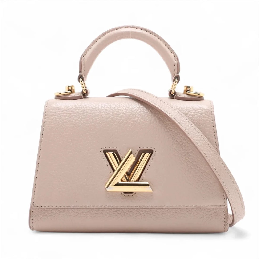 LOUIS VUITTON LV LOGO TWIST ONE-HANDLE: Louis Vuitton LV Logo TWIST ONE-HANDLE Brand: Louis Vuitton Type: Hand bag Material: None Color: Greige Size: Height:5.1inch Length:7.9inch Depth:3.1inch Handle height:2.6inch Shoulder