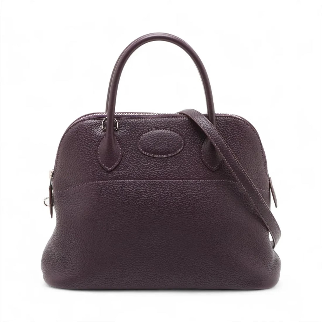 Hermes BOLIDE 31 TAURILLON CLEMENCE RAISIN SILVER: Hermes Bolide 31 Taurillon Clemence Raisin Silver Brand: Hermes Type: Hand bag Material: Taurillon Clemence Color: Raisin Size: Height:9.3inch Length:12.2inch Depth:4.7inch Handle