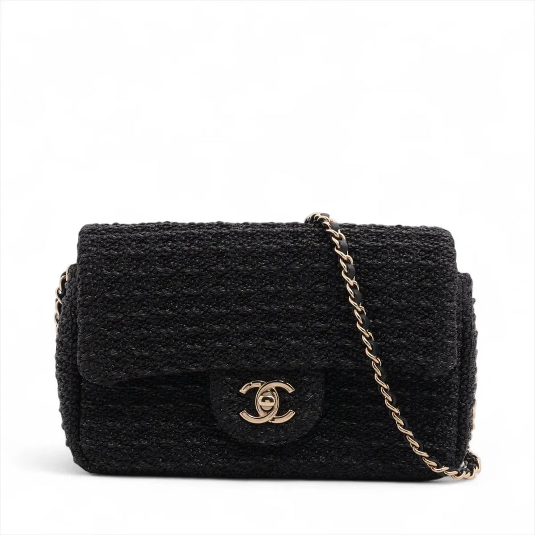 CHANEL COCO MARK FABRIC CHAIN SHOULDER BAG BLACK GOLD: Chanel Coco Mark Fabric Chain Shoulder Bag Black Gold Brand: Chanel Type: Shoulder bag Material: Fabric Color: Black Size: Height:4.9inch Length:7.7inch Depth:2.2inch Shoulder height:21.9inch 