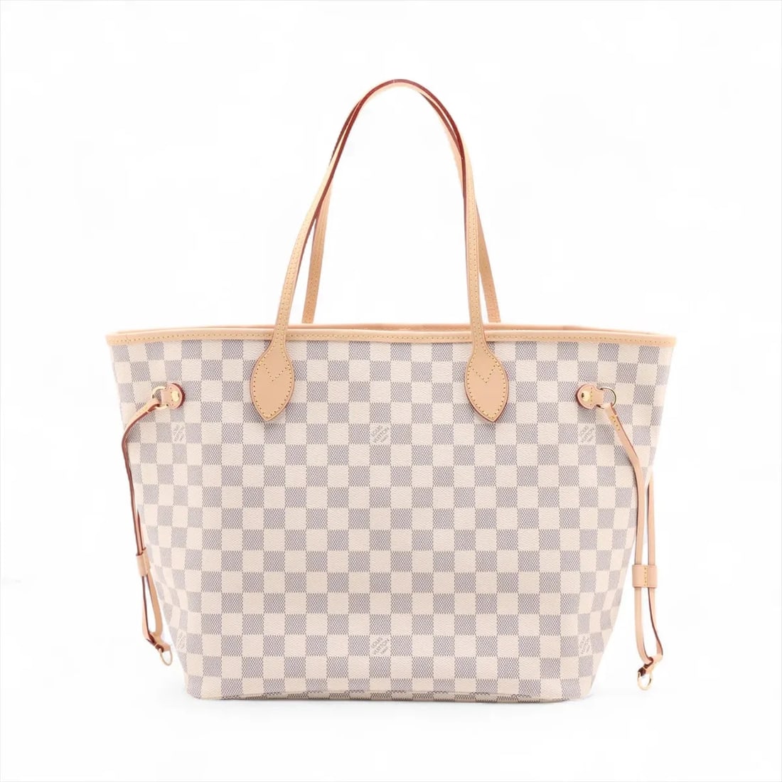 LOUIS VUITTON DAMIER AZURE NEVERFULL MM WHITE: Louis Vuitton Damier Azure Neverfull MM White Brand: Louis Vuitton Type: Tote bag Material: None Color: White Size: Height:11.4inch Length:12.6inch Depth:6.3inch Handle height:7.9inch Accessories