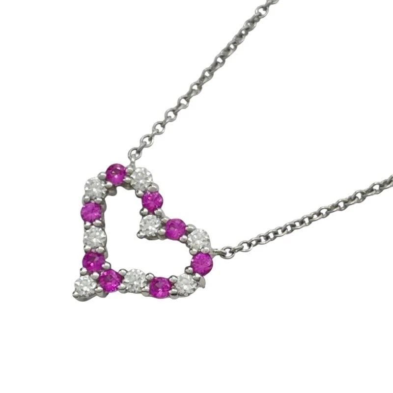 TIFFANY & CO. SENTIMENTAL HEART PT950 NECKLACE: Tiffany & Co. Sentimental Heart Pt950 Necklace Brand: Tiffany & Co. Type/Style: Necklace Material: Metal Purity Pt950, Metal Platinum, Main Stone/Creation Natural Color: Platinum Size: Length: