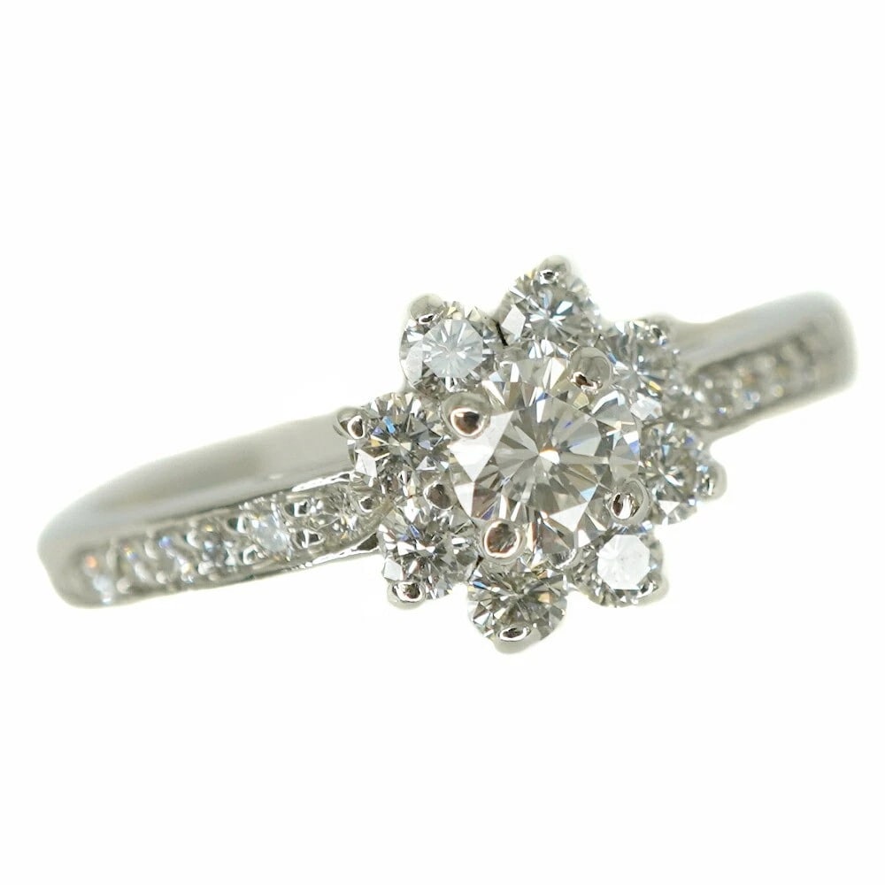 TIFFANY & CO. FLORA PT950 DIAMOND RING: Tiffany & Co. Flora Pt950 Diamond Ring Brand: Tiffany & Co. Type/Style: Ring Material: Metal Purity Pt950, Metal Platinum, Main Stone/Creation Natural Color: Platinum Size: US 5-5.5 Accessories:
