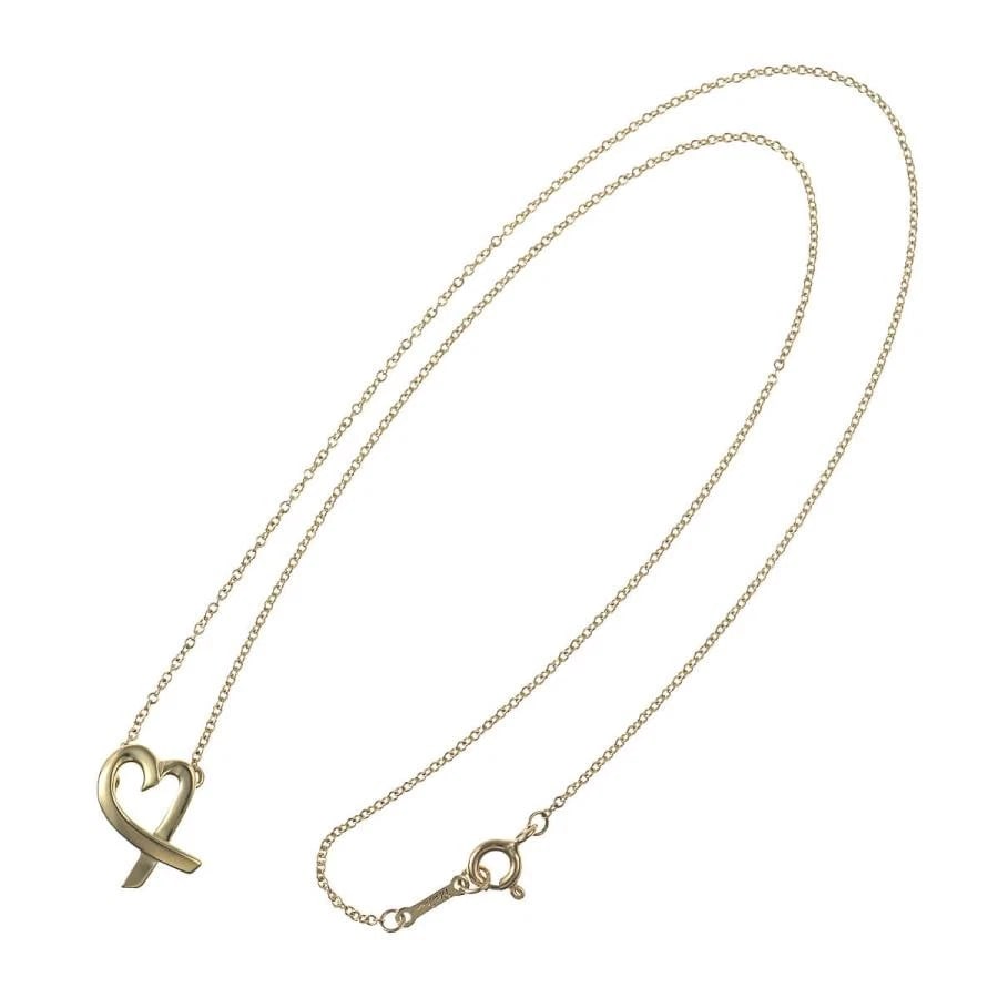 TIFFANY & CO. PICASSO LOVING HEART K18YG NECKLACE: Tiffany & Co. Picasso Loving Heart K18YG Necklace Brand: Tiffany & Co. Type/Style: Necklace Material: Metal Purity K18, Metal Yellow Gold, Color: Yellow Gold Size: Motif length approx. 14mm x