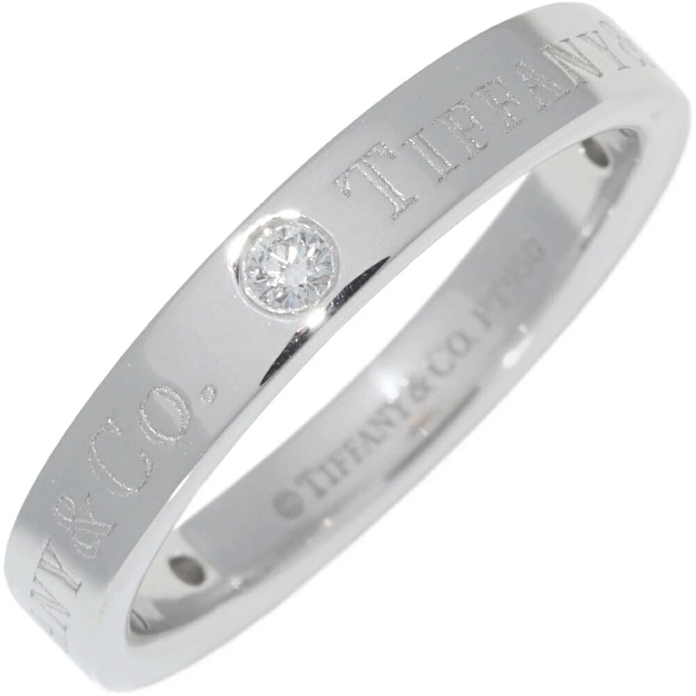 TIFFANY & CO. PT950 DIAMONDS RING: Tiffany & Co. Pt950 Diamonds Ring Brand: Tiffany & Co. Type/Style: Ring Material: Metal Purity Pt950, Metal Platinum, Main Stone/Creation Natural Color: Platinum Size: US 4-4.5 Accessories: