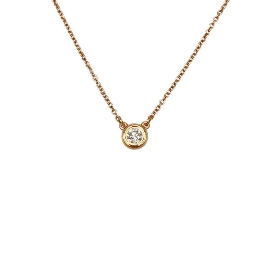 TIFFANY & CO. K18PG DIAMOND NECKLACE: Tiffany & Co. K18PG Diamond Necklace Brand: Tiffany & Co. Type/Style: Necklace Material: Metal Purity K18, Metal Pink Gold, Main Stone/Creation Natural Color: Pink Gold Size: Total length: