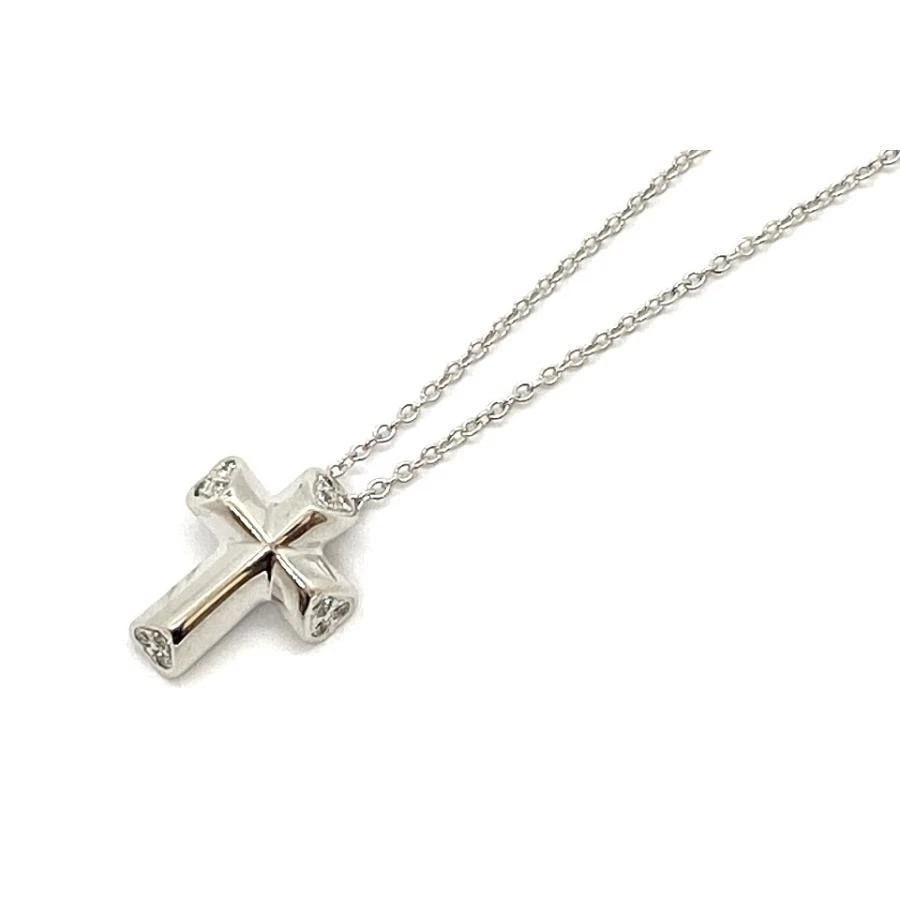 TIFFANY & CO. PICASSO CROSS HEART DIAMOND NECKLACE: Tiffany & Co. Picasso Cross Heart Diamond Necklace Brand: Tiffany & Co. Type/Style: Necklace Material: Metal Purity K18, Metal White Gold, Main Stone/Creation Natural Color: White Gold Size: