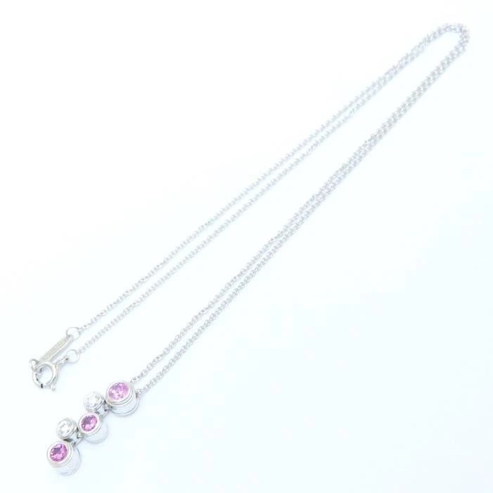 TIFFANY & CO. BUBBLE PINK SAPPHIRE DIAMOND NECKLACE: Tiffany & Co. Bubble Pink Sapphire Diamond Necklace Brand: Tiffany & Co. Type/Style: Necklace Material: Metal Purity Pt950, Metal Platinum, Main Stone/Creation Natural Color: Platinum Size: