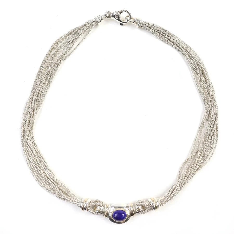 TIFFANY & CO. LAPIS LAZULI MULTI-STRAND 925 NECKLACE: Tiffany & Co. Lapis Lazuli Multi-Strand 925 Necklace Brand: Tiffany & Co. Type/Style: Necklace Material: Metal Purity 925, Metal Silver, Color: Silver Size: Neck circumference: approx. 43cm Acces
