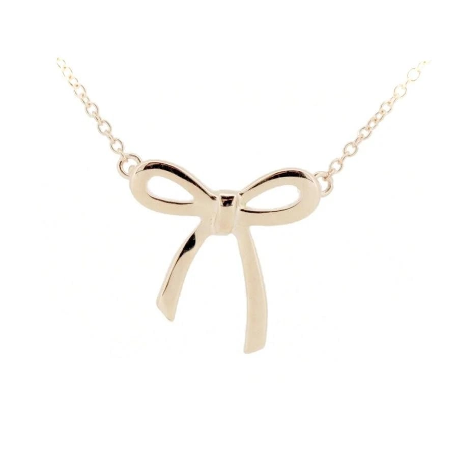 TIFFANY & CO. RIBBON K18 PINK GOLD NECKLACE: Tiffany & Co. Ribbon K18 Pink Gold Necklace Brand: Tiffany & Co. Type/Style: Necklace Material: Metal Purity K18, Metal Pink Gold, Color: Pink Gold Size: Chain Length:Approx. 0-40.5 cm (not adjust