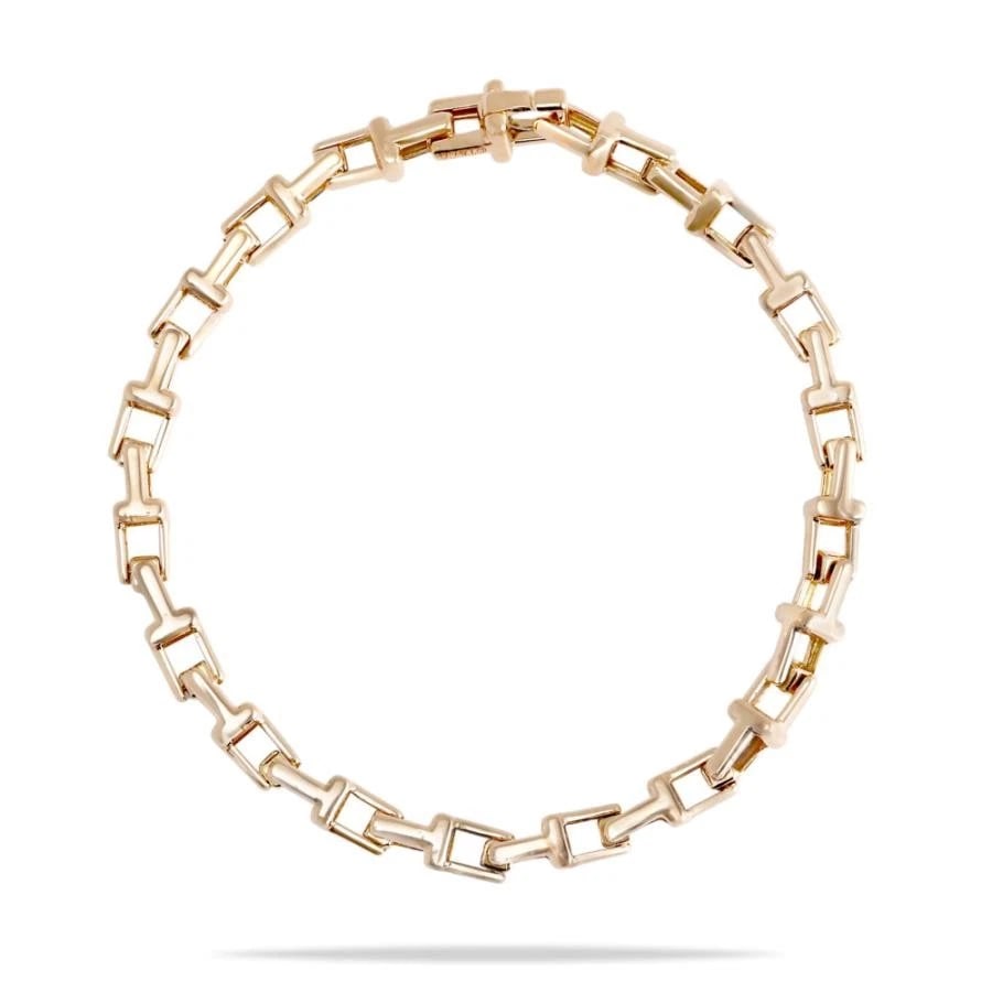 TIFFANY & CO. T NARROW K18 PINK GOLD LENGTH BRACELET (1 of 4)