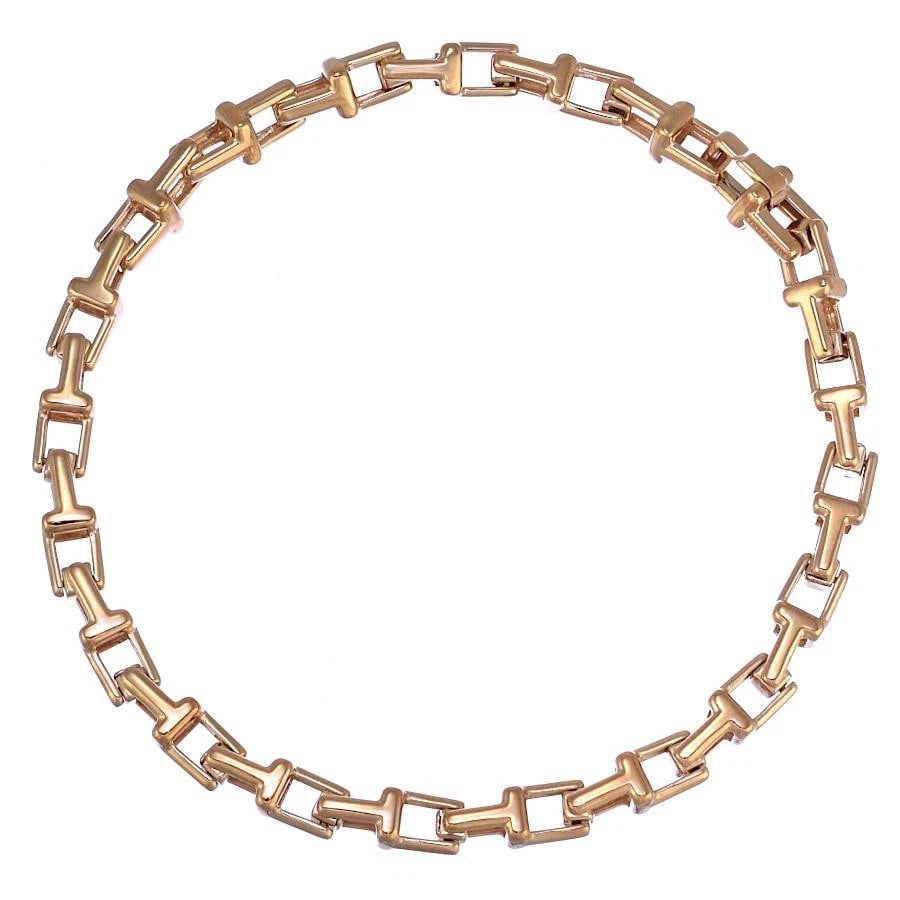 TIFFANY & CO. T NARROW CHAIN K18PINK GOLD BRACELET (1 of 3)