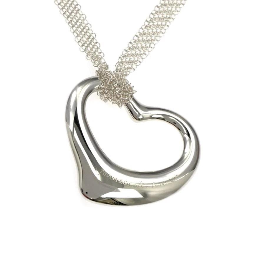 TIFFANY & CO. OPEN HEART MESH SILVER 925 NECKLACE (1 of 7)