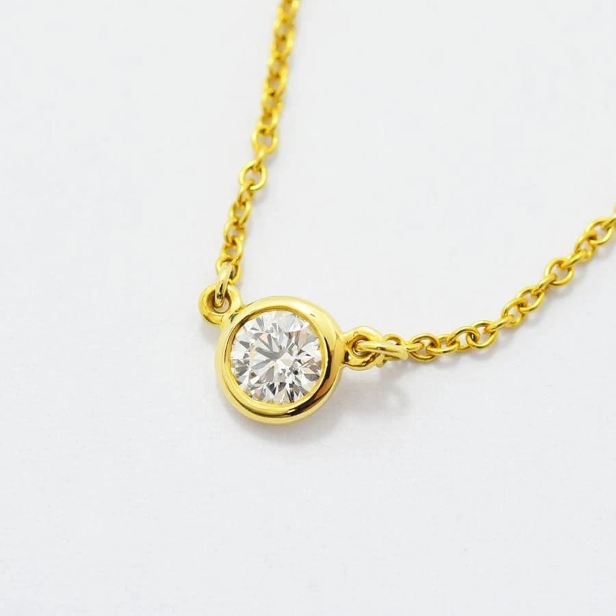 TIFFANY & CO. DIAMOND K18 NECKLACE: Tiffany & Co. Diamond K18 Necklace Brand: Tiffany & Co. Type/Style: Necklace Material: Metal Purity K18, Metal Gold, Main Stone/Creation Natural Color: Gold Size: Size:Approx. 38cm / Top: Approx.