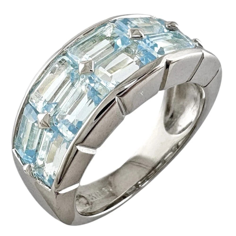 PONTE VECCHIO RING K18 WHITE GOLD BLUE: Ponte Vecchio Ring K18 white gold Blue Brand: Ponte Vecchio Type/Style: Ring Material: K18 white gold, Color: Silver Size: US 5 3/8 Accessories: None Accessories Notice: When purchasing