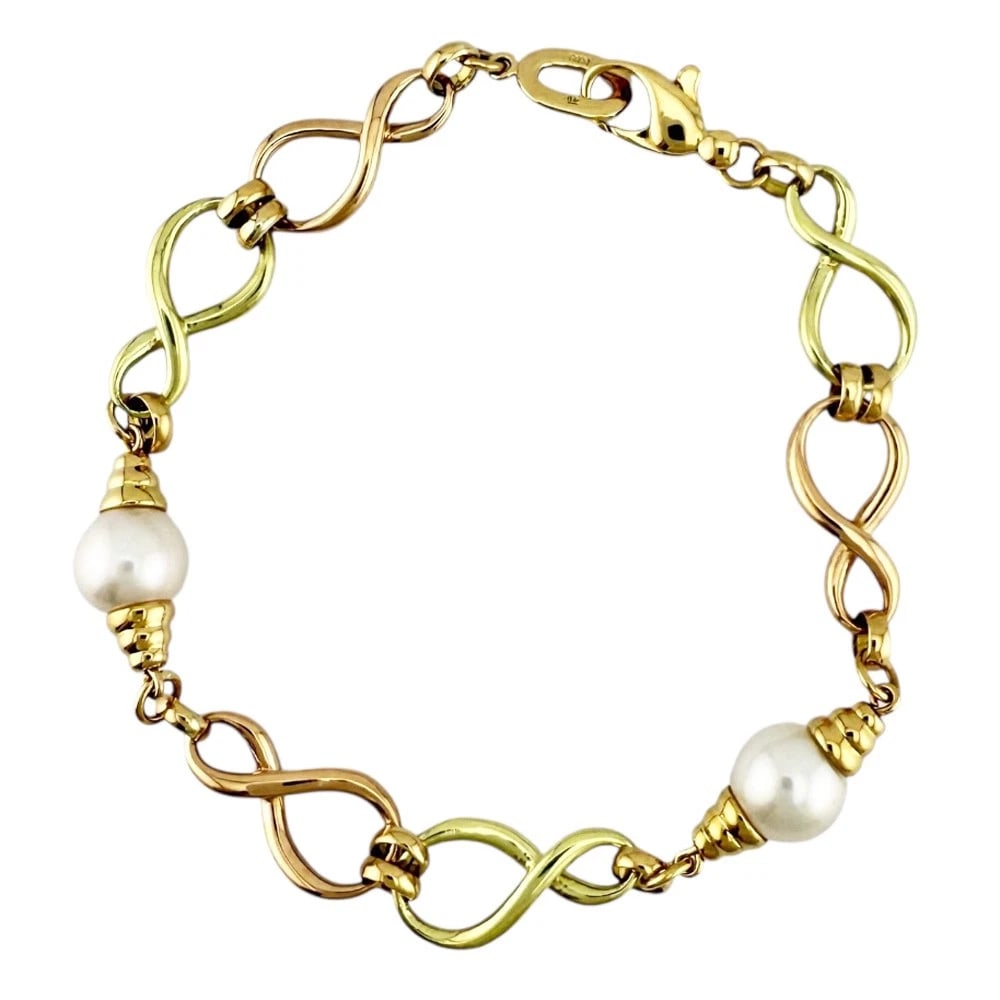 MIKIMOTO BRACELET K18 YELLOW GOLD K18 PINK GOLD PEARL: MIKIMOTO Bracelet K18 yellow gold K18 Pink Gold Pearl Brand: MIKIMOTO Type/Style: Bracelet Material: K18 yellow gold, Main Stone/Creation Pearl Color: Pink gold Size: Size(CM) Total